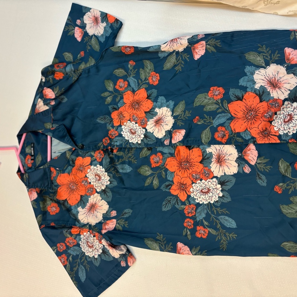 Floral Short Sleeve flannel